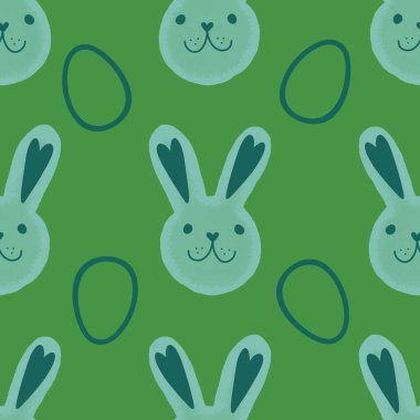Yay hayvanları, kağıt, kumaş, çarşaf ve çocuk kıyafetleri ve parti aksesuarları için kusursuz tavşan desenleri. Yüksek kaliteli illüstrasyon