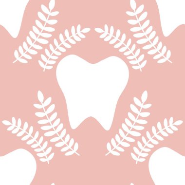 Kağıt, kumaş, çarşaf, çocuk giysisi baskısı, doktor aksesuarları ve eczane ambalajları için tıbbî ve kusursuz diş deseni. Yüksek kalite fotoğraf