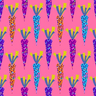 Bahar sebzeleri kağıt, kumaş, çarşaf, çocuk giysileri, tekstil ürünleri ve yaz partisi aksesuarları için havuçsuz havuç deseni. Yüksek kalite fotoğraf