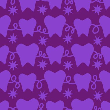 Kağıt, kumaş, çarşaf, çocuk giysisi baskısı, doktor aksesuarları ve eczane ambalajları için tıbbî ve kusursuz diş deseni. Yüksek kalite fotoğraf