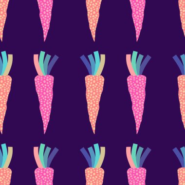 Bahar sebzeleri kağıt, kumaş, çarşaf, çocuk giysileri, tekstil ürünleri ve yaz partisi aksesuarları için havuçsuz havuç deseni. Yüksek kalite fotoğraf