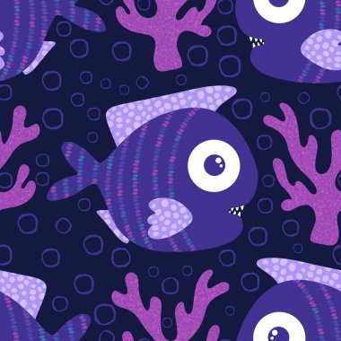 Ambalaj kağıtları, kumaşlar, çarşaflar ve çocuk giysileri baskısı ve yaz partisi aksesuarları ve moda tekstili için okyanussuz desen. Yüksek kalite fotoğraf