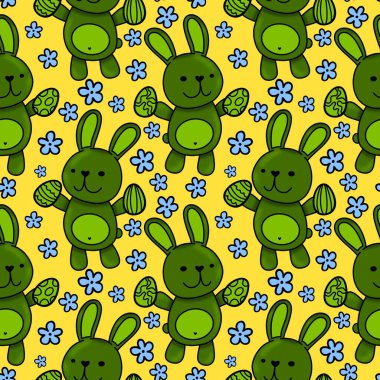 Yay hayvanları, kağıt, kumaş, çarşaf ve çocuk kıyafetleri ve parti aksesuarları için kusursuz tavşan desenleri. Yüksek kaliteli illüstrasyon