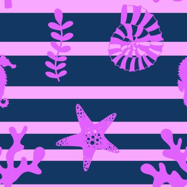 Ambalaj kağıtları, kumaşlar, çarşaflar ve çocuk giysileri baskısı ve yaz partisi aksesuarları ve moda tekstili için okyanussuz desen. Yüksek kalite fotoğraf