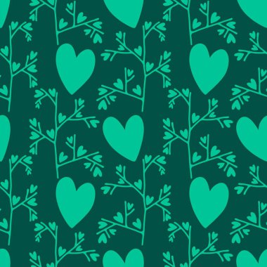 Sevgililer Günü kalbinin pürüzsüz 14 Şubat desenli ambalaj kağıtları, kumaşlar ve çocuk giysileri baskısı kış partisi aksesuarları ve moda tekstili. Yüksek kaliteli illüstrasyon