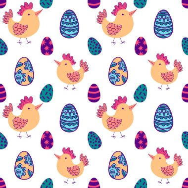 Paskalya tavuğu desenli kumaşlar, kumaşlar, çarşaflar, çocuk kıyafetleri, mutfak aksesuarları ve bahar partisi aksesuarları. Yüksek kalite fotoğraf