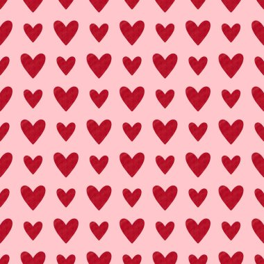 Sevgililer Günü kalbinin pürüzsüz 14 Şubat desenli ambalaj kağıtları, kumaşlar ve çocuk giysileri baskısı kış partisi aksesuarları ve moda tekstili. Yüksek kaliteli illüstrasyon