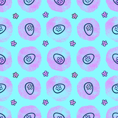 Duvar kağıtları, kumaşlar, tekstil ve ambalajlar, hediyeler ve kartlar için yumurtaları olan paskalya pürüzsüz deseni. 