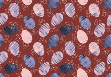 Duvar kağıtları, kumaşlar, tekstil ve ambalajlar, hediyeler ve kartlar için yumurtaları olan paskalya pürüzsüz deseni. 