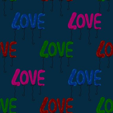 Sevgililer Günü balonları kağıt, kumaş, çarşaf ve 14 Şubat partisi aksesuarları ve çocuk kıyafetleri baskısı için kusursuz bir aşk kalıbı. Yüksek kaliteli illüstrasyon