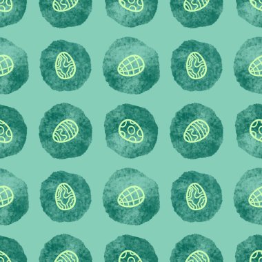 Duvar kağıtları, kumaşlar, tekstil ve ambalajlar, hediyeler ve kartlar için yumurtaları olan paskalya pürüzsüz deseni. 