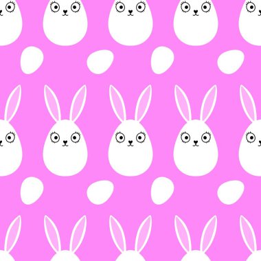 Paskalya yumurtaları, dikişsiz tavşanların kulakları kağıt, kumaş, çarşaf ve çocuk kıyafetleri ve bahar partisi aksesuarları için desenli. Yüksek kaliteli illüstrasyon