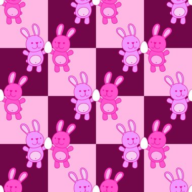 Paskalya tavşanları, pürüzsüz bahar tavşanları kumaşlar, kumaşlar, çarşaflar, çocuk giysileri, parti aksesuarları ve mutfak tekstili. Yüksek kalite fotoğraf