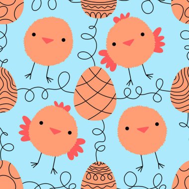 Paskalya tavuğu desenli kumaşlar, kumaşlar, çarşaflar, çocuk kıyafetleri, mutfak aksesuarları ve bahar partisi aksesuarları. Yüksek kalite fotoğraf