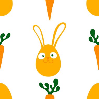 Paskalya yumurtaları, dikişsiz tavşanların kulakları kağıt, kumaş, çarşaf ve çocuk kıyafetleri ve bahar partisi aksesuarları için desenli. Yüksek kaliteli illüstrasyon