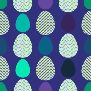 Duvar kağıtları, kumaşlar, tekstil ve ambalajlar, hediyeler ve kartlar için yumurtaları olan paskalya pürüzsüz deseni. 