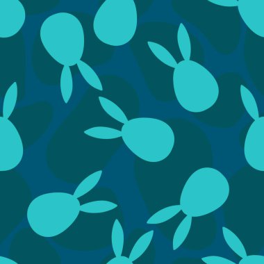 Paskalya yumurtaları, dikişsiz tavşanların kulakları kağıt, kumaş, çarşaf ve çocuk kıyafetleri ve bahar partisi aksesuarları için desenli. Yüksek kaliteli illüstrasyon