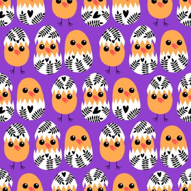 Paskalya tavuğu desenli kumaşlar, kumaşlar, çarşaflar, çocuk kıyafetleri, mutfak aksesuarları ve bahar partisi aksesuarları. Yüksek kalite fotoğraf