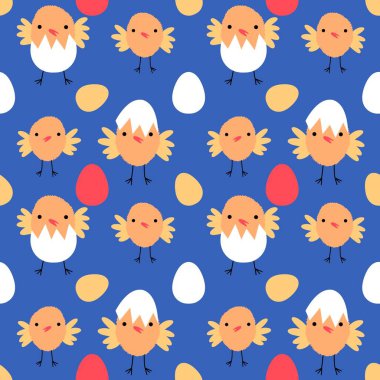 Paskalya tavuğu desenli kumaşlar, kumaşlar, çarşaflar, çocuk kıyafetleri, mutfak aksesuarları ve bahar partisi aksesuarları. Yüksek kalite fotoğraf