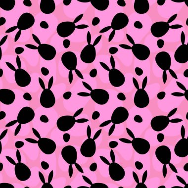 Paskalya yumurtaları, dikişsiz tavşanların kulakları kağıt, kumaş, çarşaf ve çocuk kıyafetleri ve bahar partisi aksesuarları için desenli. Yüksek kaliteli illüstrasyon