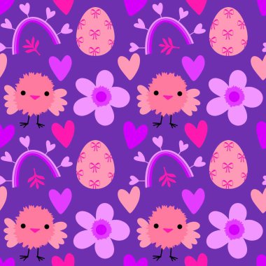 Paskalya tavuğu desenli kumaşlar, kumaşlar, çarşaflar, çocuk kıyafetleri, mutfak aksesuarları ve bahar partisi aksesuarları. Yüksek kalite fotoğraf