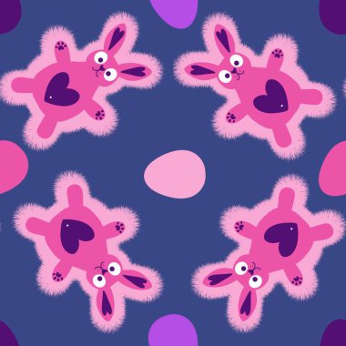 Paskalya yumurtaları, dikişsiz tavşanların kulakları kağıt, kumaş, çarşaf ve çocuk kıyafetleri ve bahar partisi aksesuarları için desenli. Yüksek kaliteli illüstrasyon