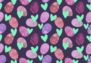 Duvar kağıtları, kumaşlar, tekstil ve ambalajlar, hediyeler ve kartlar için yumurtaları olan paskalya pürüzsüz deseni. 