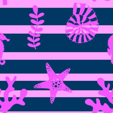 Ambalaj kağıtları, kumaşlar, çarşaflar ve çocuk giysileri baskısı ve yaz partisi aksesuarları ve moda tekstili için okyanussuz desen. Yüksek kalite fotoğraf