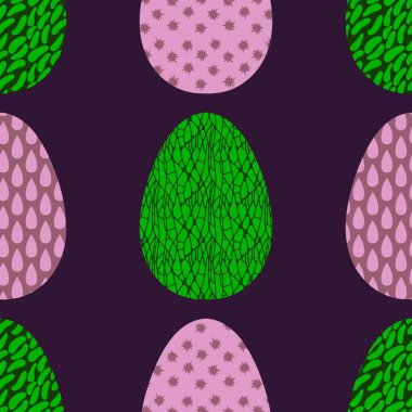 Duvar kağıtları, kumaşlar, tekstil ve ambalajlar, hediyeler ve kartlar için yumurtaları olan paskalya pürüzsüz deseni. 