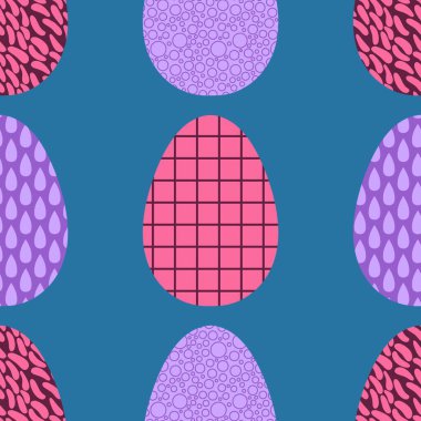 Duvar kağıtları, kumaşlar, tekstil ve ambalajlar, hediyeler ve kartlar için yumurtaları olan paskalya pürüzsüz deseni. 