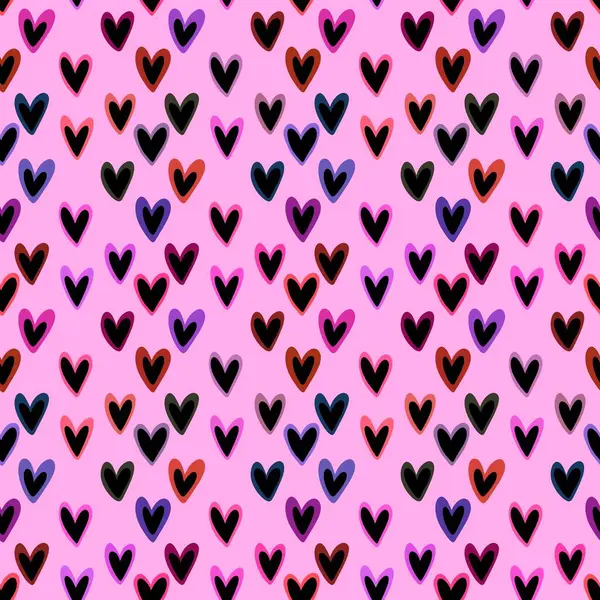 Sevgililer Günü kalbinin pürüzsüz 14 Şubat desenli ambalaj kağıtları, kumaşlar ve çocuk giysileri baskısı kış partisi aksesuarları ve moda tekstili. Yüksek kaliteli illüstrasyon