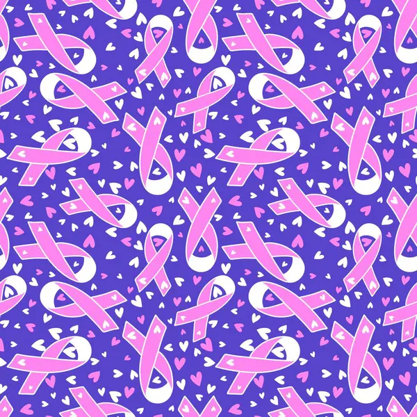 Göğüs kanseri ayı, ambalaj kağıdı, tıbbi aksesuar ve ilaç tekstili için kusursuz pembe kurdele günü deseni. Yüksek kaliteli illüstrasyon