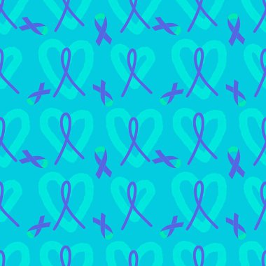 Göğüs kanseri ayı, ambalaj kağıdı, tıbbi aksesuar ve ilaç tekstili için kusursuz pembe kurdele günü deseni. Yüksek kaliteli illüstrasyon