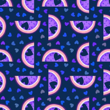 Kışın kalpleri 14 Şubat karpuzsuz sevgililer günü kağıtlar, kumaşlar, çarşaflar, çocuk giysileri ve parti aksesuarları için aşk deseni. Yüksek kaliteli illüstrasyon