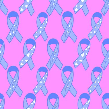 Göğüs kanseri ayı, ambalaj kağıdı, tıbbi aksesuar ve ilaç tekstili için kusursuz pembe kurdele günü deseni. Yüksek kaliteli illüstrasyon