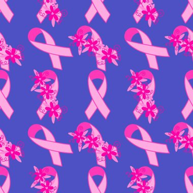 Göğüs kanseri ayı, ambalaj kağıdı, tıbbi aksesuar ve ilaç tekstili için kusursuz pembe kurdele günü deseni. Yüksek kaliteli illüstrasyon