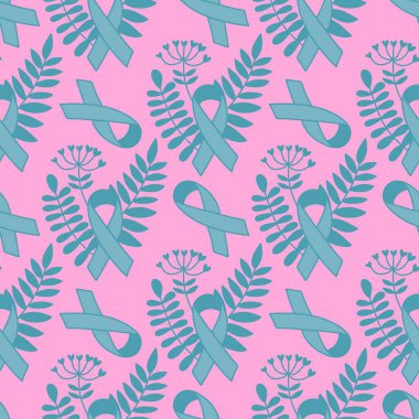 Göğüs kanseri ayı, ambalaj kağıdı, tıbbi aksesuar ve ilaç tekstili için kusursuz pembe kurdele günü deseni. Yüksek kaliteli illüstrasyon