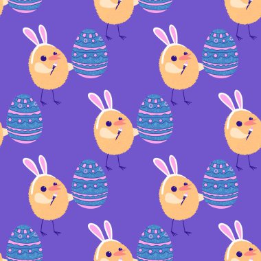 Paskalya tavuğu desenli kumaşlar, kumaşlar, çarşaflar, çocuk kıyafetleri, mutfak aksesuarları ve bahar partisi aksesuarları. Yüksek kalite fotoğraf