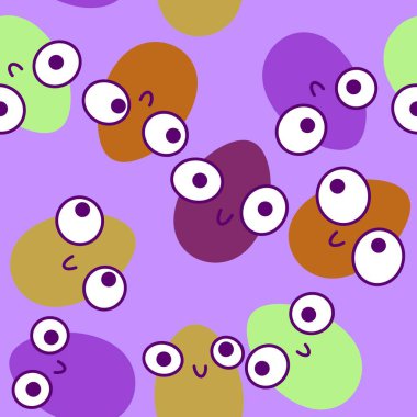 Paskalya yumurtaları kağıt, kumaş, çarşaf, çocuk giysileri, mutfak aksesuarları ve bahar partisi aksesuarları için pürüzsüz bahar deseni. Yüksek kalite fotoğraf