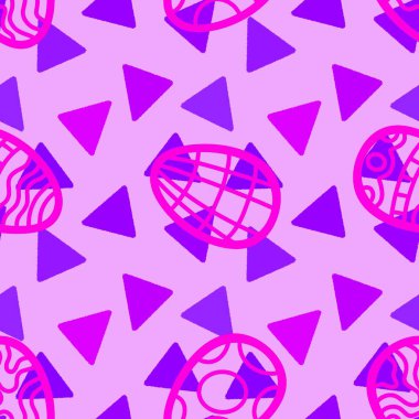 Paskalya yumurtaları kağıt, kumaş, çarşaf, çocuk giysileri, mutfak aksesuarları ve bahar partisi aksesuarları için pürüzsüz bahar deseni. Yüksek kalite fotoğraf