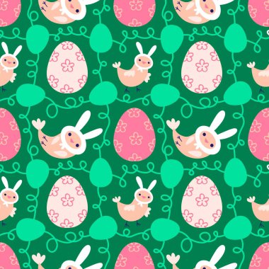 Paskalya tavuğu desenli kumaşlar, kumaşlar, çarşaflar, çocuk kıyafetleri, mutfak aksesuarları ve bahar partisi aksesuarları. Yüksek kalite fotoğraf