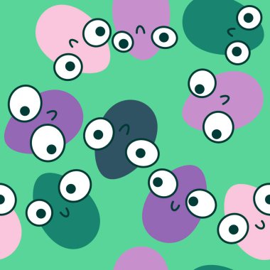 Paskalya yumurtaları kağıt, kumaş, çarşaf, çocuk giysileri, mutfak aksesuarları ve bahar partisi aksesuarları için pürüzsüz bahar deseni. Yüksek kalite fotoğraf