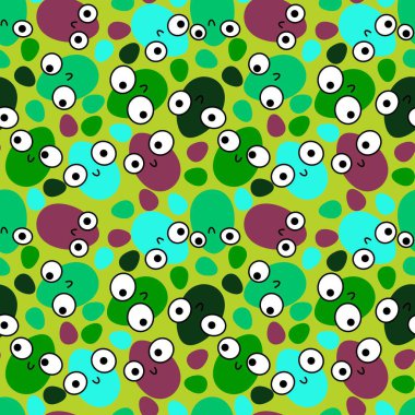 Paskalya yumurtaları kağıt, kumaş, çarşaf, çocuk giysileri, mutfak aksesuarları ve bahar partisi aksesuarları için pürüzsüz bahar deseni. Yüksek kalite fotoğraf