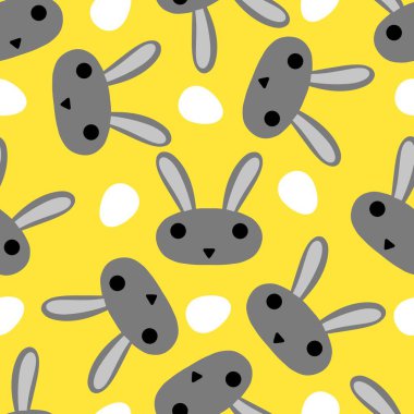 Paskalya yumurtaları dikişsiz tavşan kulakları kağıt, kumaş, çarşaf ve çocuk giysileri baskısı ve bahar için. Yüksek kaliteli illüstrasyon