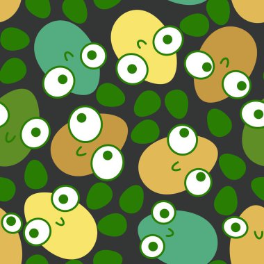 Paskalya yumurtaları kağıt, kumaş, çarşaf, çocuk giysileri, mutfak aksesuarları ve bahar partisi aksesuarları için pürüzsüz bahar deseni. Yüksek kalite fotoğraf