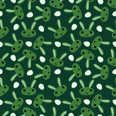 Paskalya yumurtaları dikişsiz tavşan kulakları kağıt, kumaş, çarşaf ve çocuk giysileri baskısı ve bahar için. Yüksek kaliteli illüstrasyon