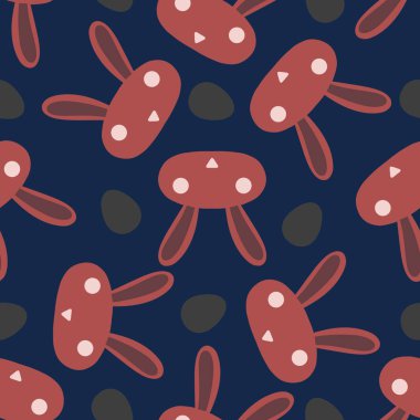 Paskalya yumurtaları dikişsiz tavşan kulakları kağıt, kumaş, çarşaf ve çocuk giysileri baskısı ve bahar için. Yüksek kaliteli illüstrasyon