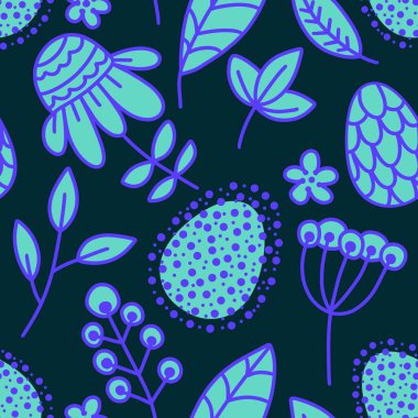 Paskalya yumurtaları kağıt, kumaş, çarşaf, çocuk giysileri, mutfak aksesuarları ve bahar partisi aksesuarları için pürüzsüz bahar deseni. Yüksek kalite fotoğraf