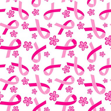 Göğüs kanseri ayı, ambalaj kağıdı, tıbbi aksesuar ve ilaç tekstili için kusursuz pembe kurdele günü deseni. Yüksek kalite fotoğraf