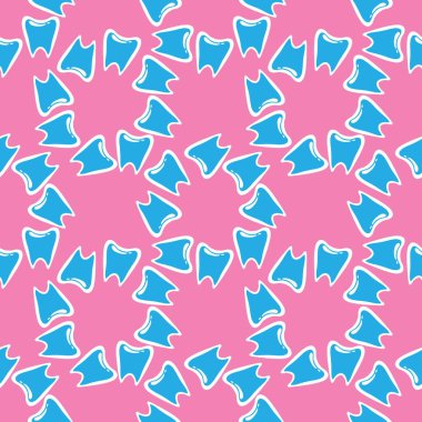 Kağıt, kumaş, çarşaf, çocuk giysisi baskısı, doktor aksesuarları ve eczane ambalajları için tıbbî ve kusursuz diş deseni. Yüksek kalite fotoğraf